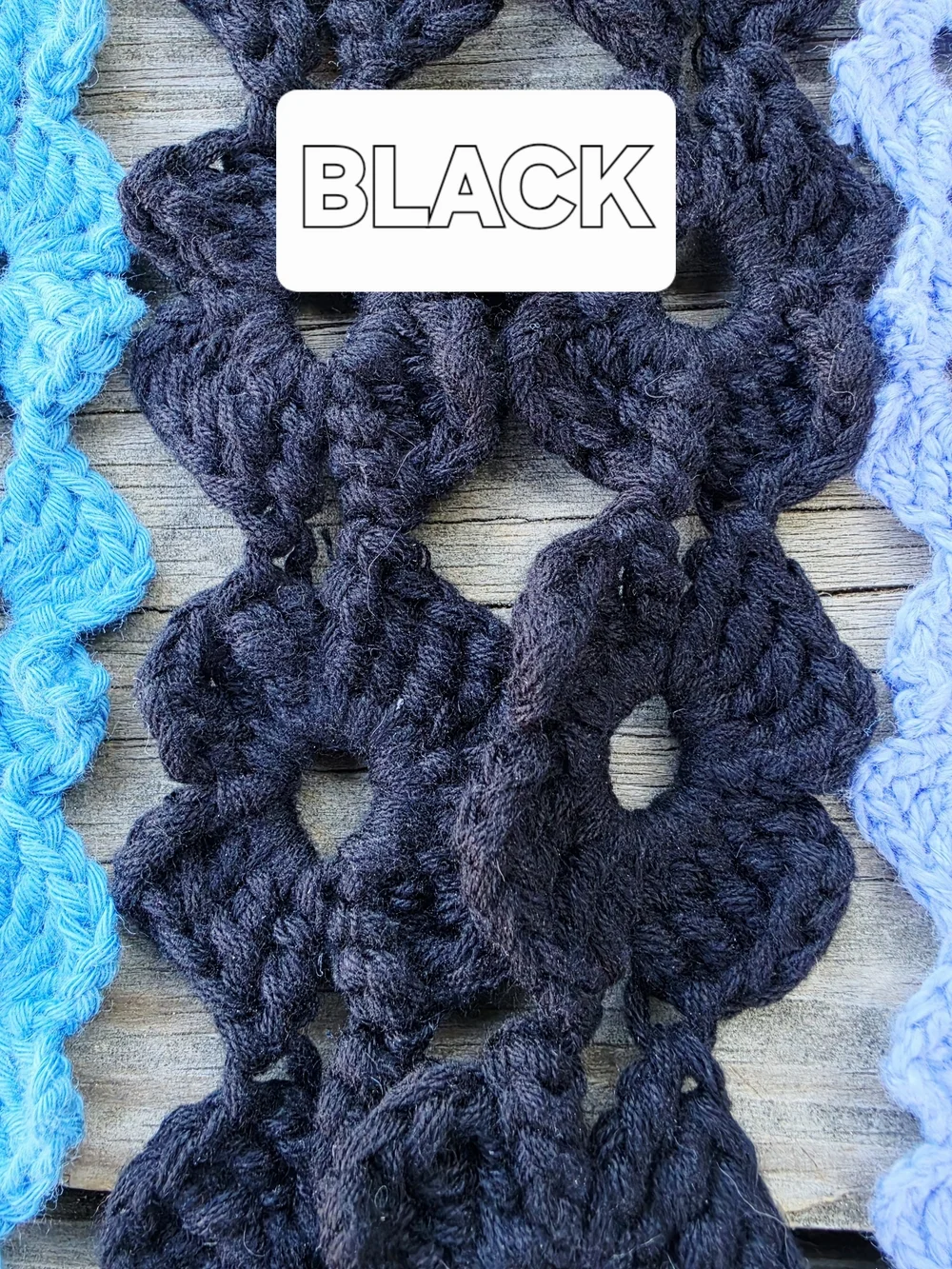 Crocheted ID Lanyard Keychain Strap - flower chain - 100% cotton upcycled yarn